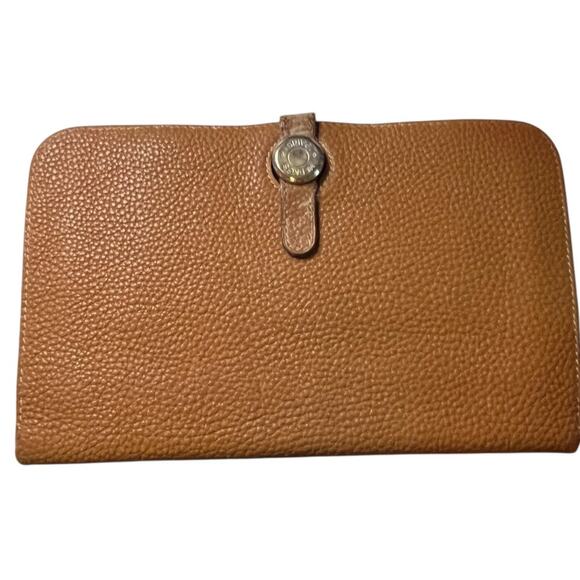 Hermes Dogon Duo Calf Leather Long Wallet Palladium Hardware in "Gold" 2006 - Picture 1 of 16